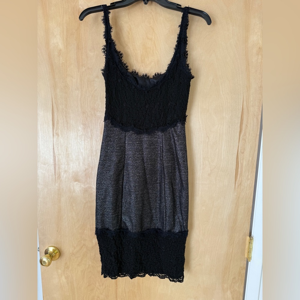 Diane Von Furstenberg Olivette Dress in Silver/Black - Picture 7 of 13